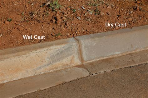 Wet cast vs dry cast concrete posts When searching for landscape materials, you may stumble upon the terms ‘’wet cast’’ and ‘’dry cast’’ pavers/slabs